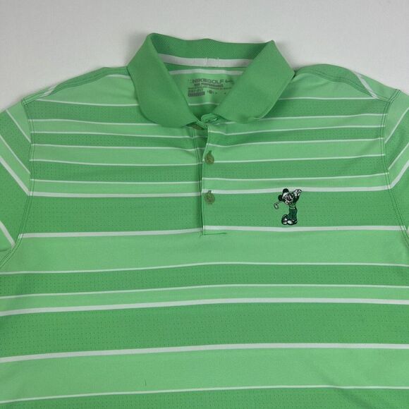 Nike Golf Mickey Mouse Polo Short Sleeve Green Zonal Cooling Size Medium - Picture 2 of 9